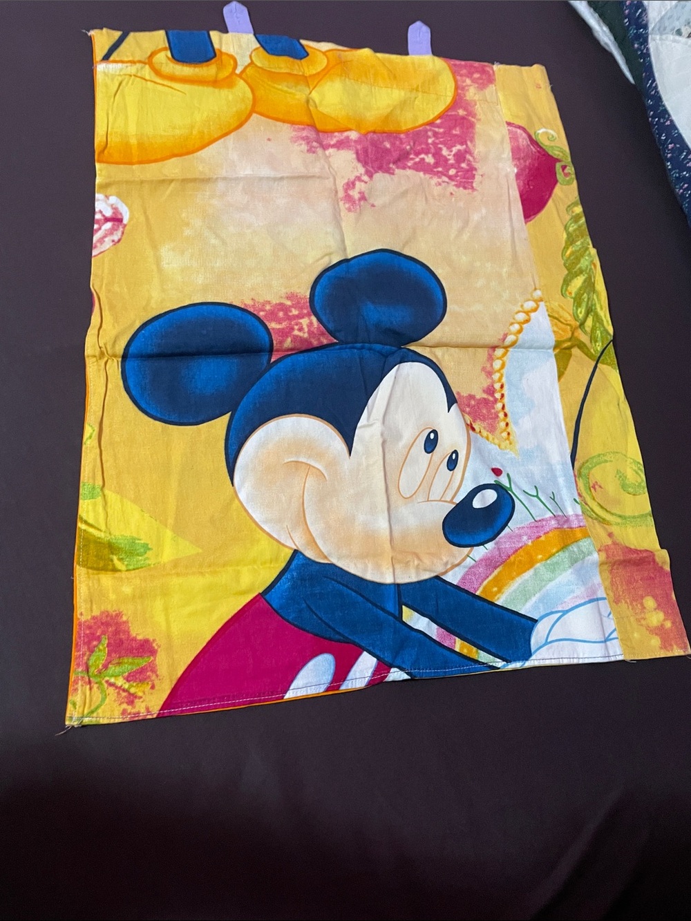 Yellow Mickey Mouse/ mini mouse pillow cases
